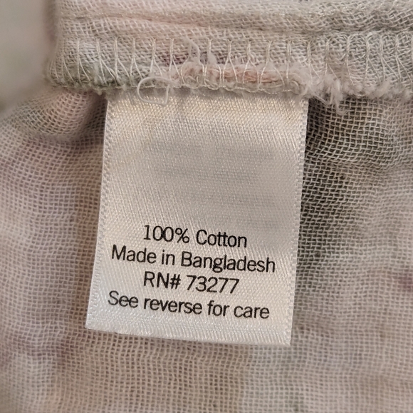 Sonoma Oversized Button Down Short Sleeve Top Cream Green Sz X-Large - Picture 7 of 7